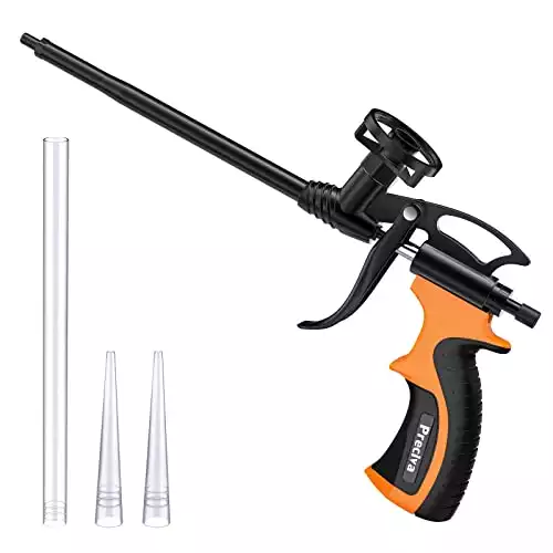 Preciva Bauschaumpistole PU Expanding Foam Gun Dosierpistole aus Metall (orange updated Version)