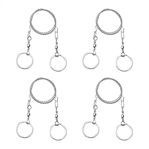 Survival Drahtsägen, Survival Wire Saw, Edelstahl Drahtsäge, Notfall Outdoor Survival Säge, für Outdoor Wandern & Jagen, 4 Stück