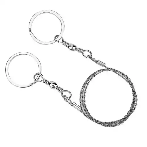 Drahtsäge Edelstahl Feld Überleben Drahtsäge, 75 cm tragbare Taschen-Drahtsäge für Outdoor Camping Wandern Jagd