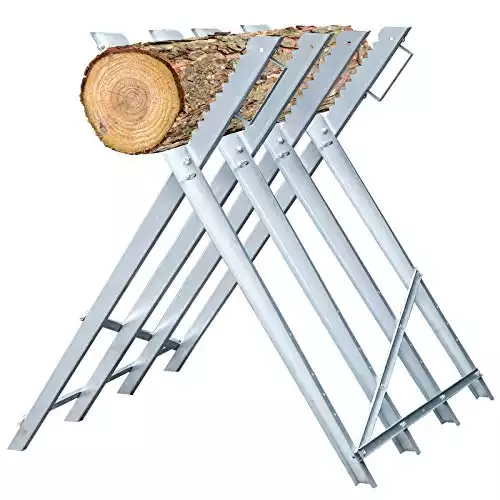 BMOT Sägebock, Sägebock für Holz aus Metall 80x81x80cm verzinkt 150kg Belastbarkeit