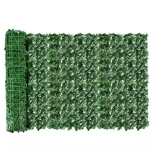 AGJIDSO Künstliche Efeu Hecke Sichtschutz, 100*300cm (2 * 300x50cm) Efeu Sichtschutz, Balkon und Garten