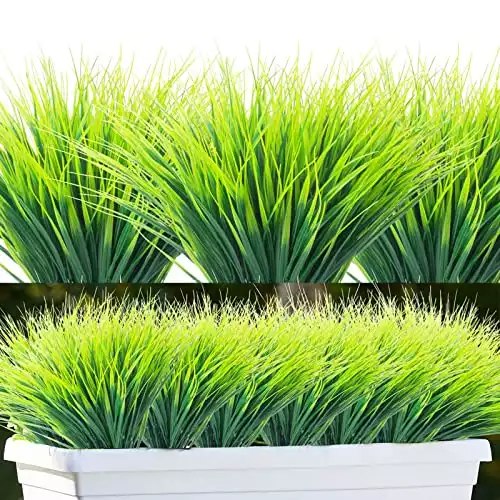 WOIRROIP Künstliche Gräser,10 Bündel künstliches Weizengras künstliche Pflanzen Außenbereich