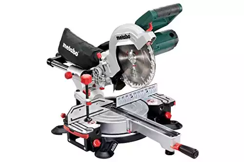 Metabo KGS 216 M GL Kapp- und Leistensäge Zug- und Kappfunktion, 1500 W, Sägeblatt Ø 216 mm, Schnittbreite 305 mm, schwenkbarer und neigbarer Sägekopf, Laser grün, LED-Licht 619260010