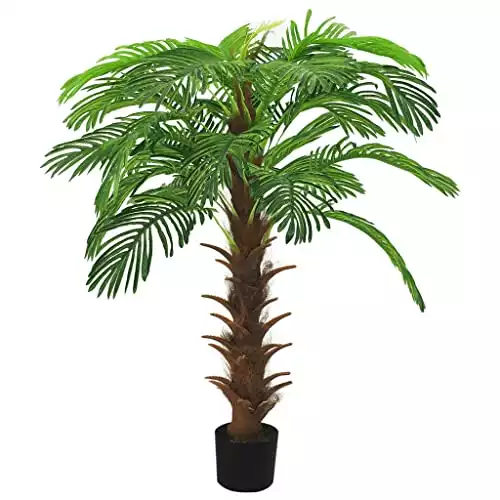 vidaXL Künstliche Palme Cycas mit Topf Kunstpflanze Kunstbaum Zimmerpflanze Dekopflanze Grünpflanze Künstliche Pflanze Deko 140cm Grün