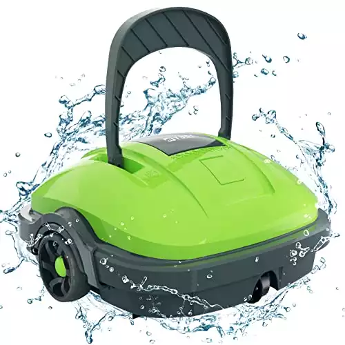 WYBOT Poolroboter, Poolsauger Akku mit Dual-Motor, Selbstparken, Starke Saugkraft, Automatische Poolreiniger für Aufstell-/Einbauschwimmbecken bis 50m² Grün