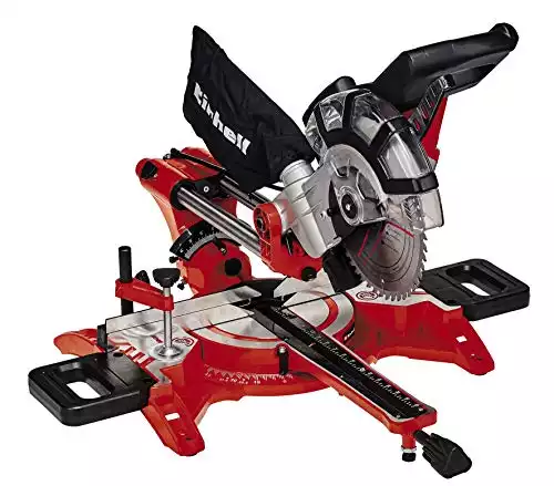 Einhell Zug-Kapp-Gehrungssäge TC-SM 2131/2 Dual (max. 1.800 W, 4.900 min-1, integrierte Zugfunktion, Spannvorrichtung, inkl. Hartmetall-Sägeblatt, Laser)