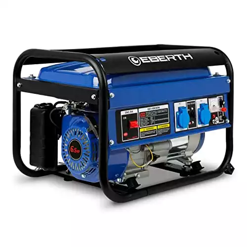 EBERTH 3000W Notstromaggregat mit benzinbetriebenem 6,5 PS starken 4-Takt Motor