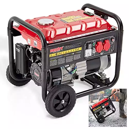 HECHT Notstromaggregat mit 3000W und einem 7,0 PS starken benzinbetriebenen 4-Takt Motor